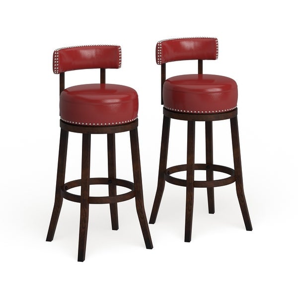 Copper Grove Rogers Faux Leather Swivel Barstool (Set of 2)