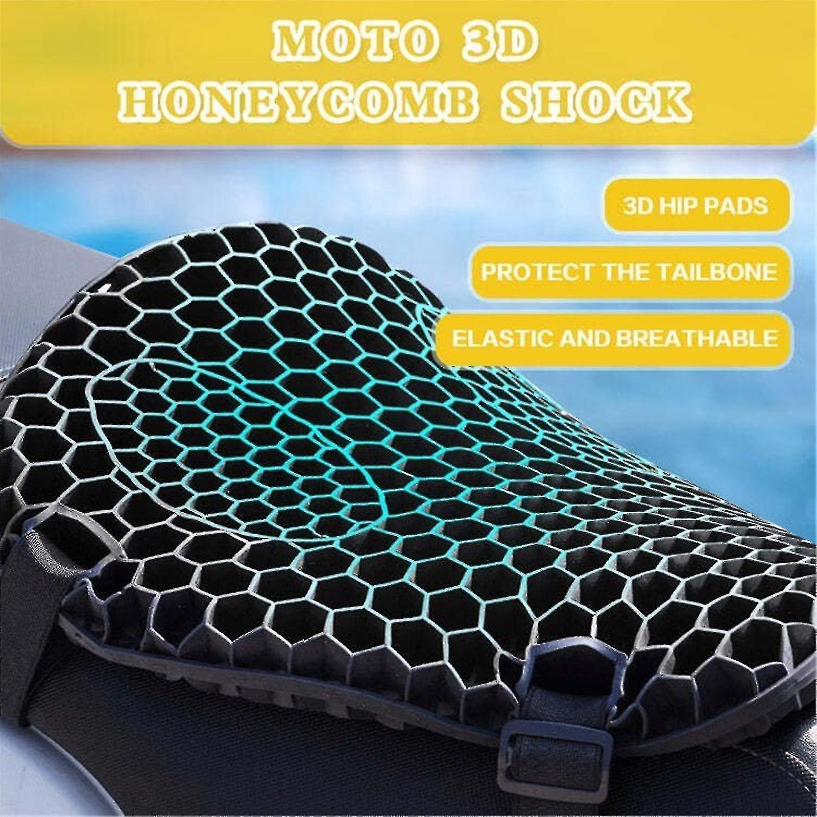 Moto 3d Honeycomb Shock Seat Honeycomb Cushion Motorcycle Cover Shock Relief Massagebreathable Seat Cushion