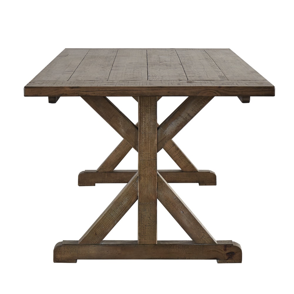 Paloma Rustic Reclaimed Wood Trestle Farm Table by iNSPIRE Q Artisan