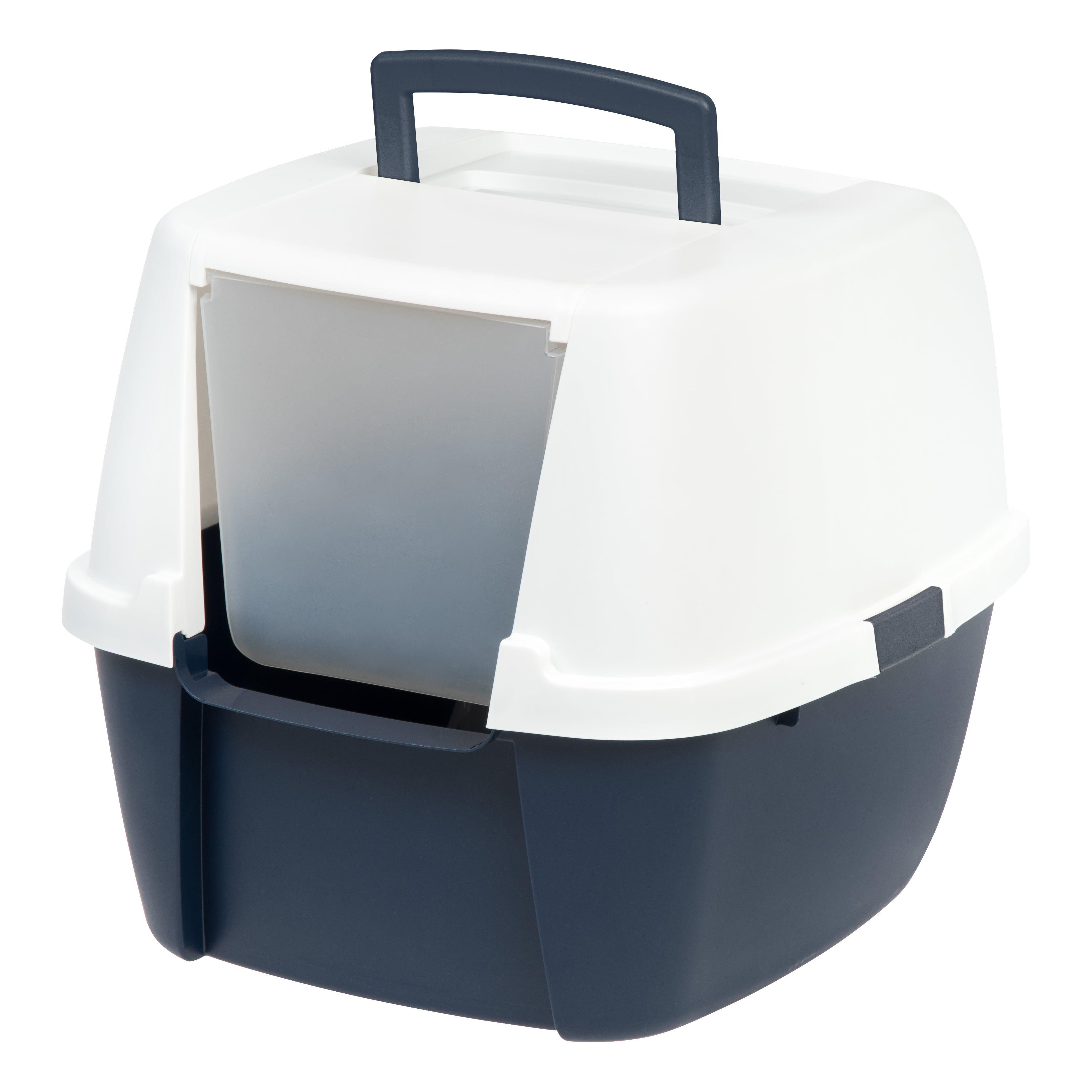 IRIS USA， Jumbo Hooded Litter Box， Navy