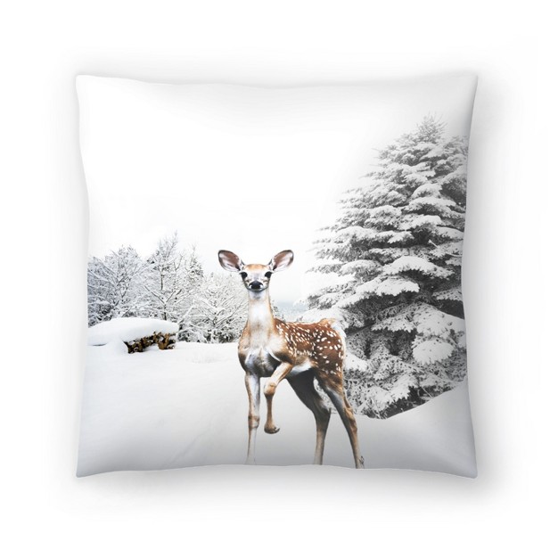 Spotted Deer In The Winter Forest By Tanya Shumkina Throw Pillow Americanflat Animal Botanical