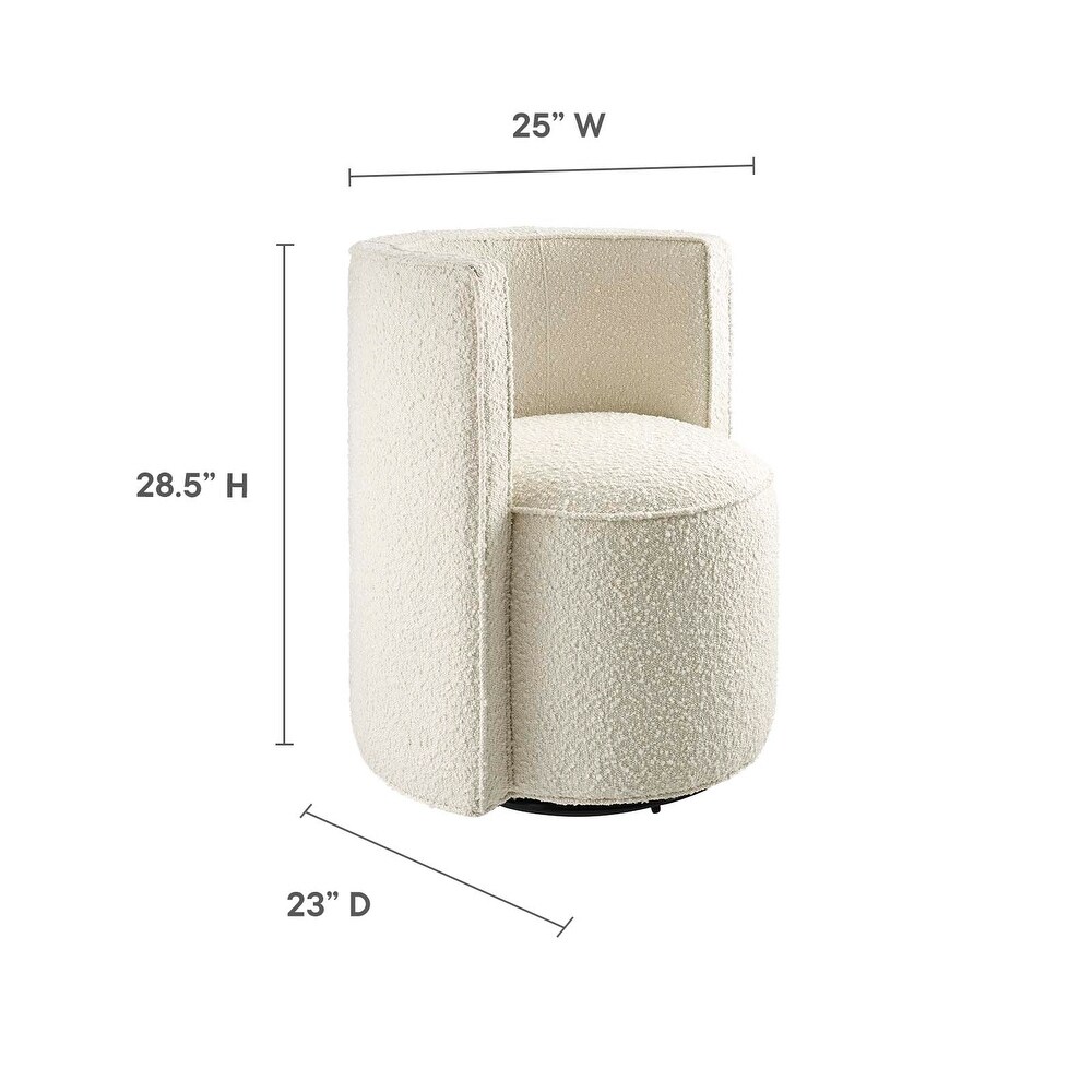 Della Boucle Fabric Swivel Chair