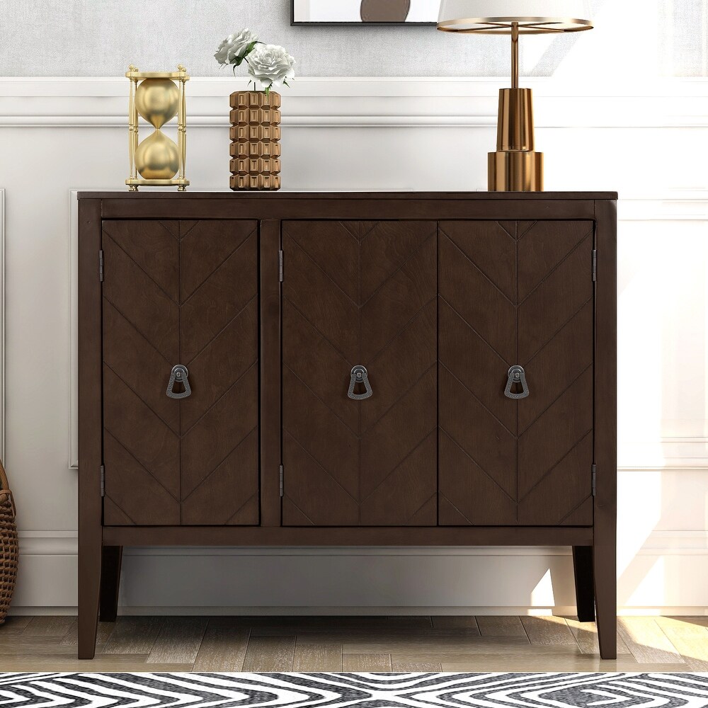 Modern Accent Storage Cabinet Console Table with Adjustable Shelf