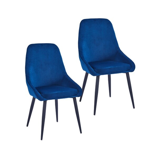 Porthos Home Fern Dining Chairs Set of 2， Velvet Upholstery， Steel Legs