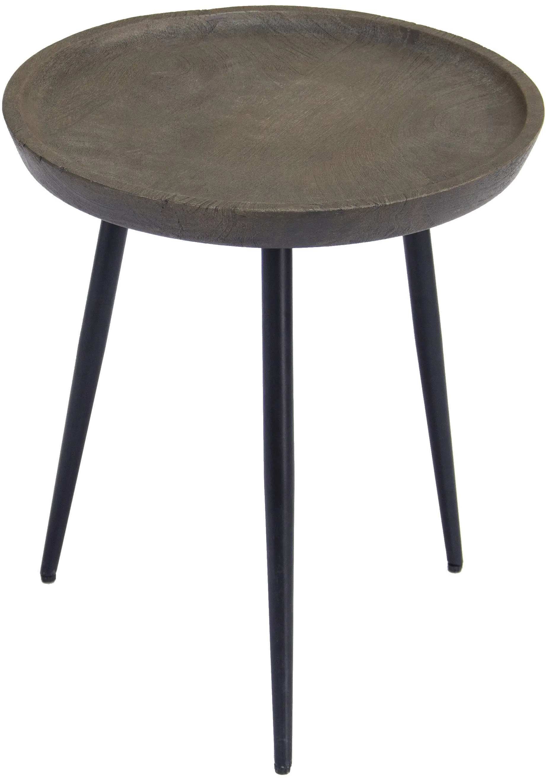 Round Mango Wood Accent Table