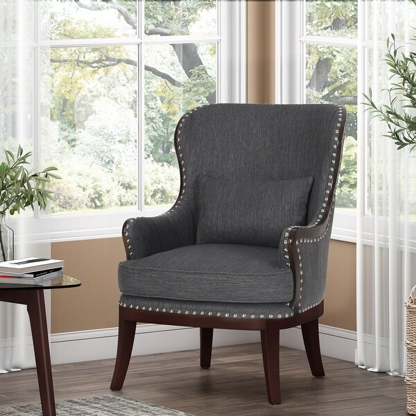 Mantua Upholstered Accent Chair with Nailhead Trim by Christopher Knight Home - 27.00