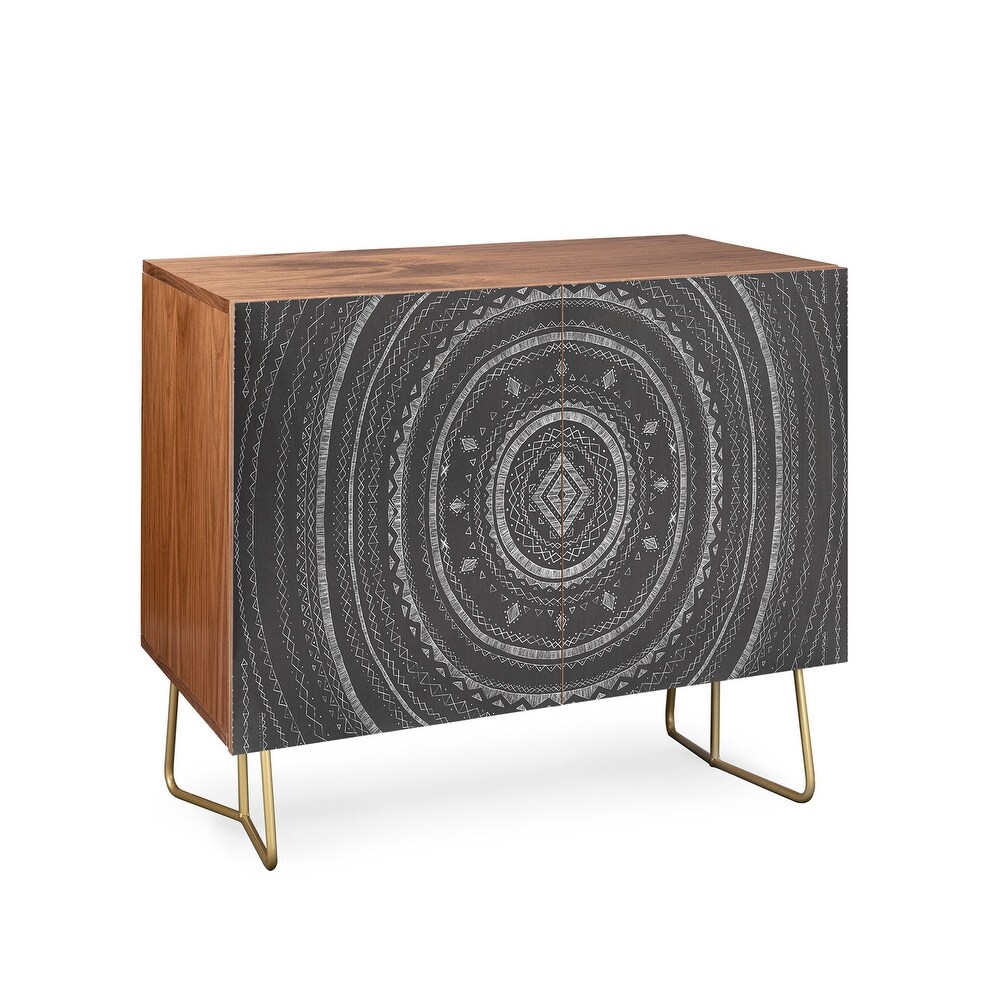 Deny Designs Grey Mandala Credenza Cabinet