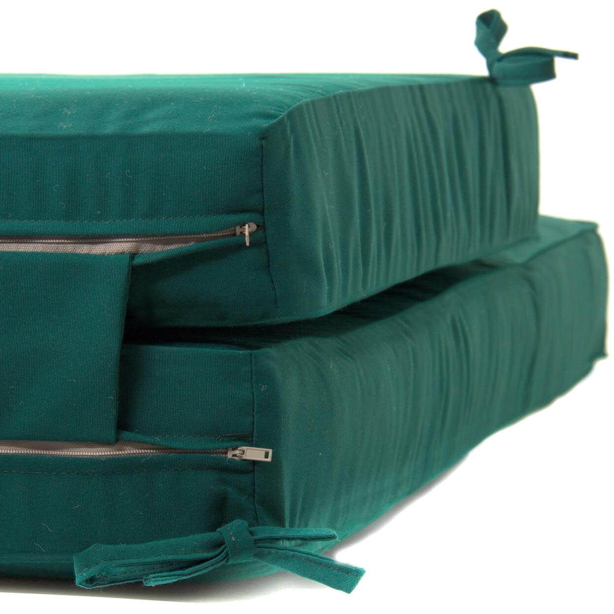 Sunbrella Canvas Forest Green Extra Long Outdoor Replacement Chaise Lounge Cushion W/ Knife Edge By Signature