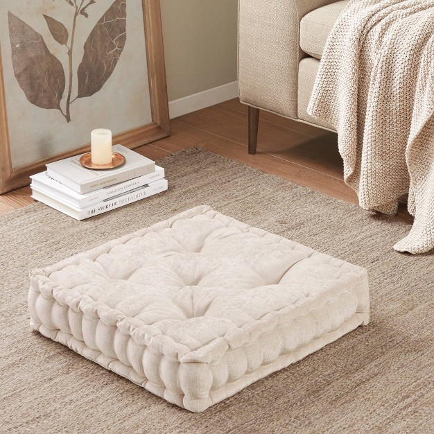 Oversize Diah Poly Chenille Square Floor Pillow Intelligent Design