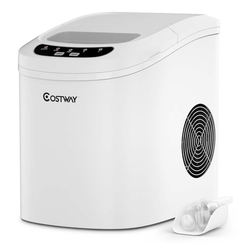 26LBS/24H Mini Portable Ice Maker Countertop, Compact Ice Machine with Ice Scoop