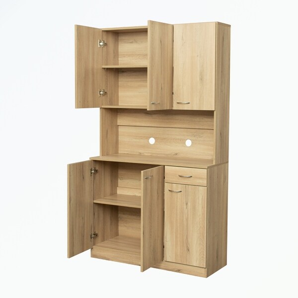 Wardrobe with 6-Doors， 1-Open Shelves and 1-Drawer - - 37065943