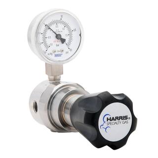 Harris High-Purity Stainless Steel Nitrogen Helium Argon Carbon Dioxide Hydrogen Oxygen Regulator 0-15 PSIG 14in. FNPT 743015000C