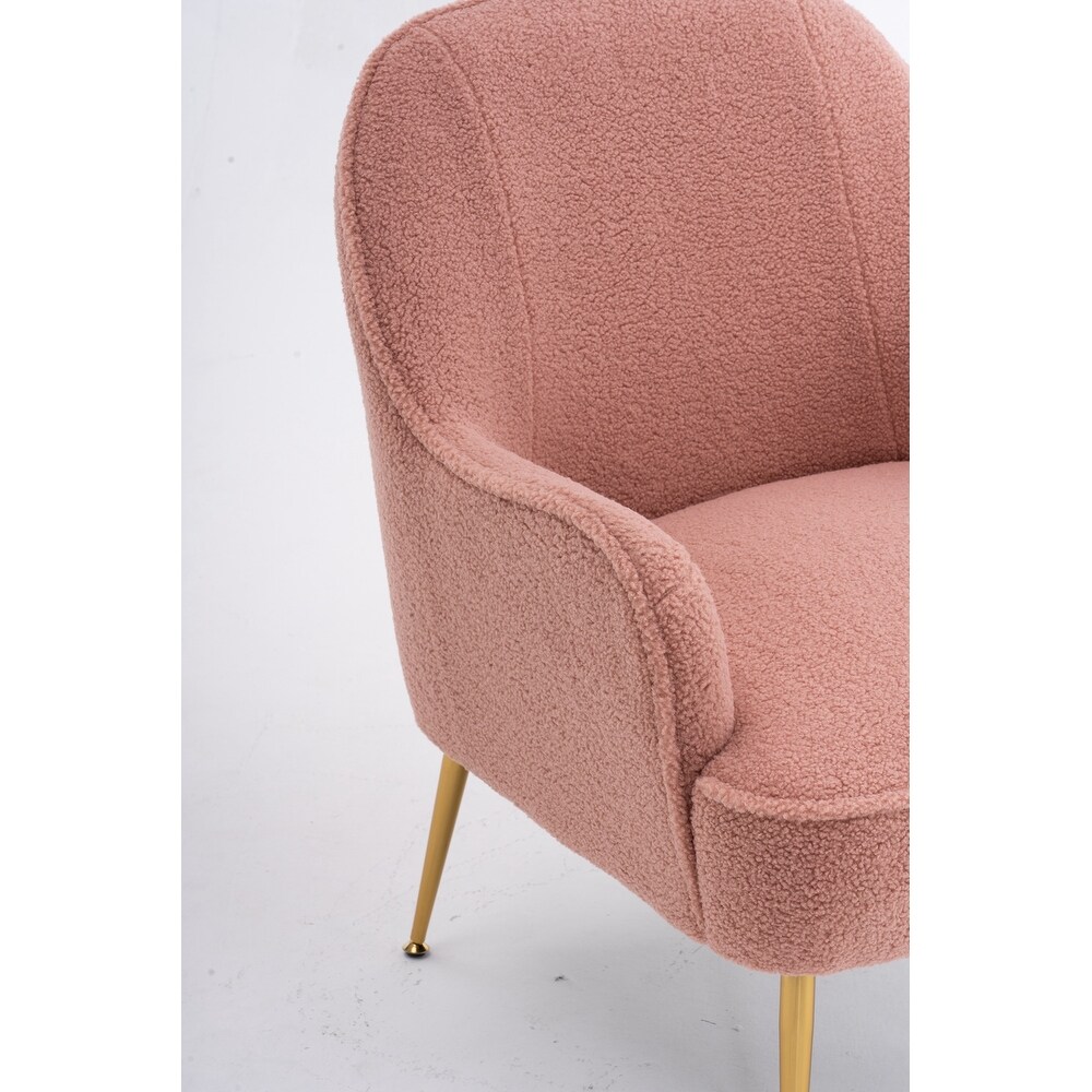 Soft Teddy fabric Ergonomics Accent Chair Living Room Chair