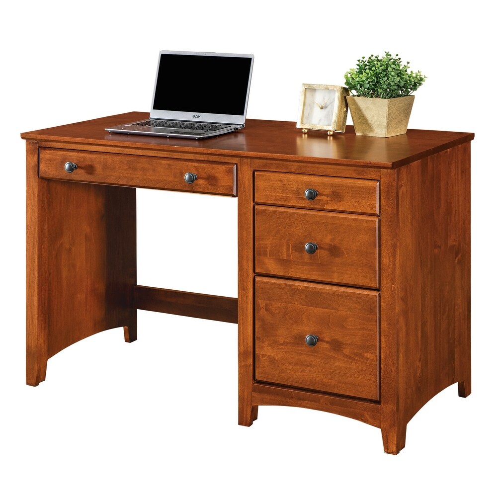 Coder Crossing Solid Wood 4 Drawer Desk