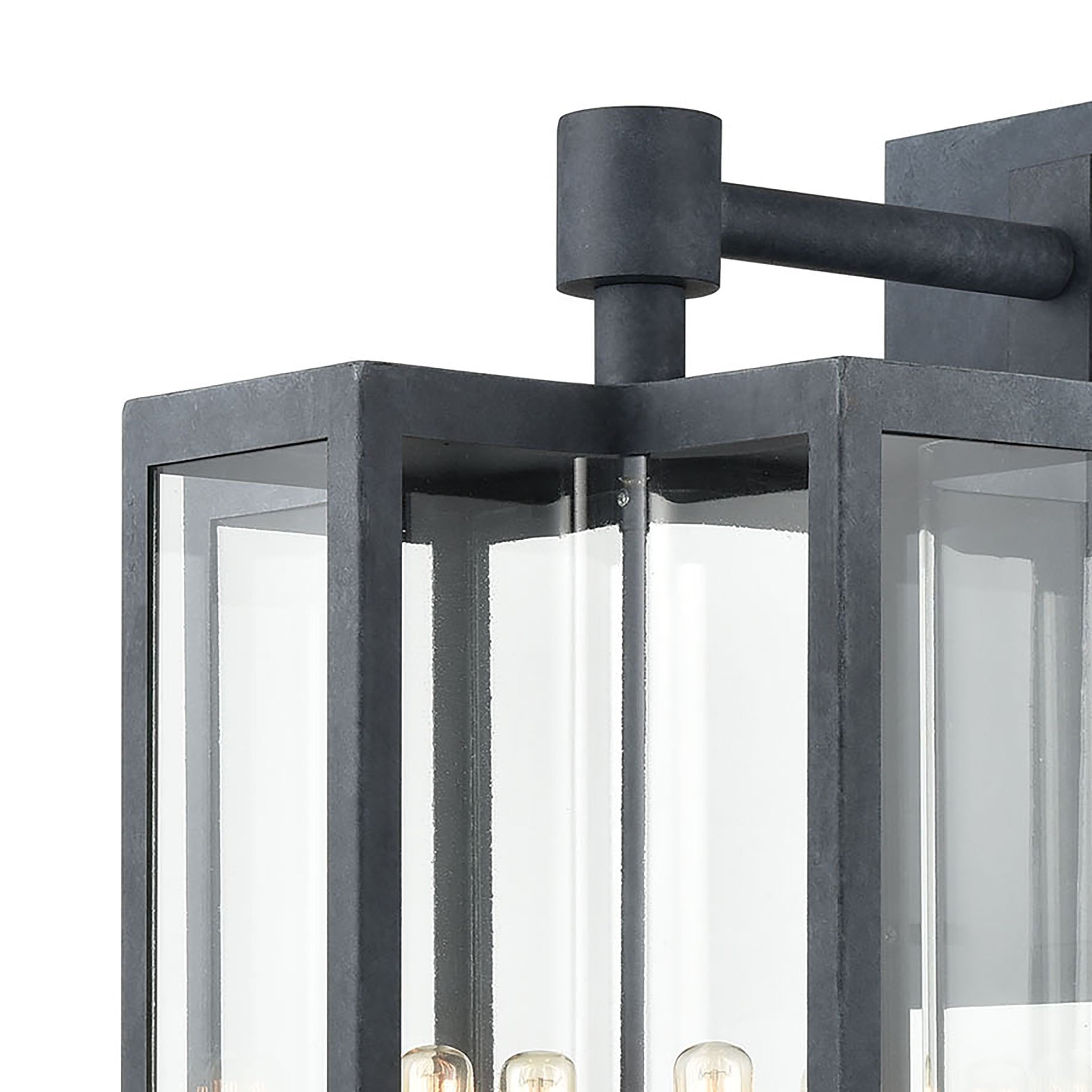 Bianca 4-Light Sconce in Aged Zinc with Clear