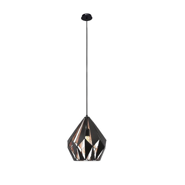 1 light Carlton Pendant Black Eglo