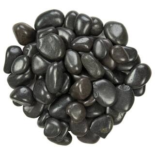 MSI Black Polished Pebbles 0.5 cu. ft . per Bag (1 in. to 2 in.) Bagged Landscape Rock (28 bagsCovers 14 cu. ft.) QBLK5POL40HP