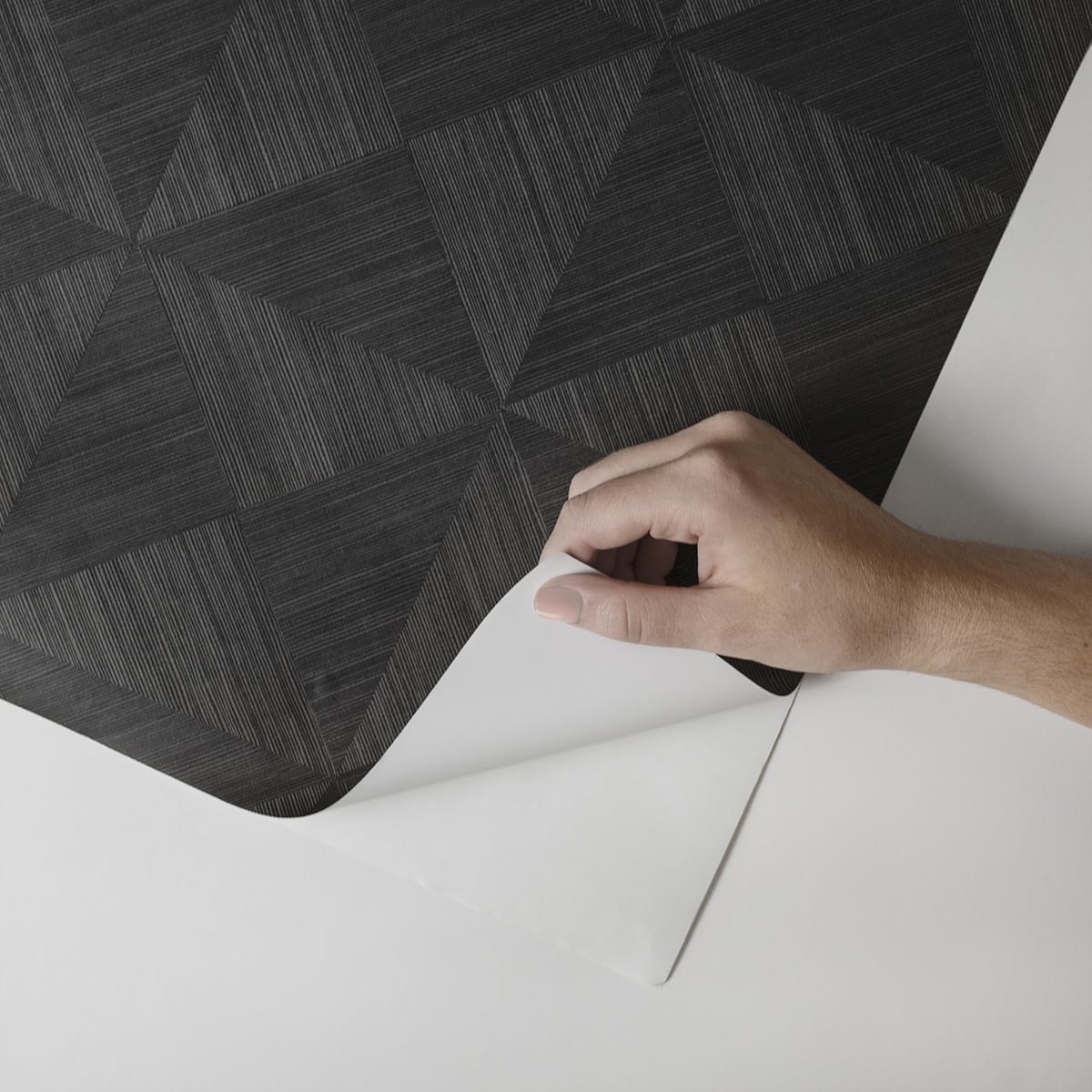 Geo Inlay Peel & Stick Wallpaper in Charcoal