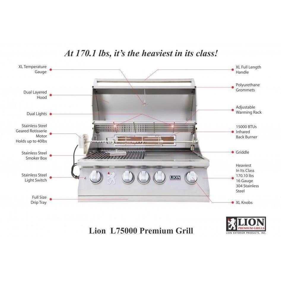 Lion L75000 32-Inch Stainless Steel Propane Gas Grill