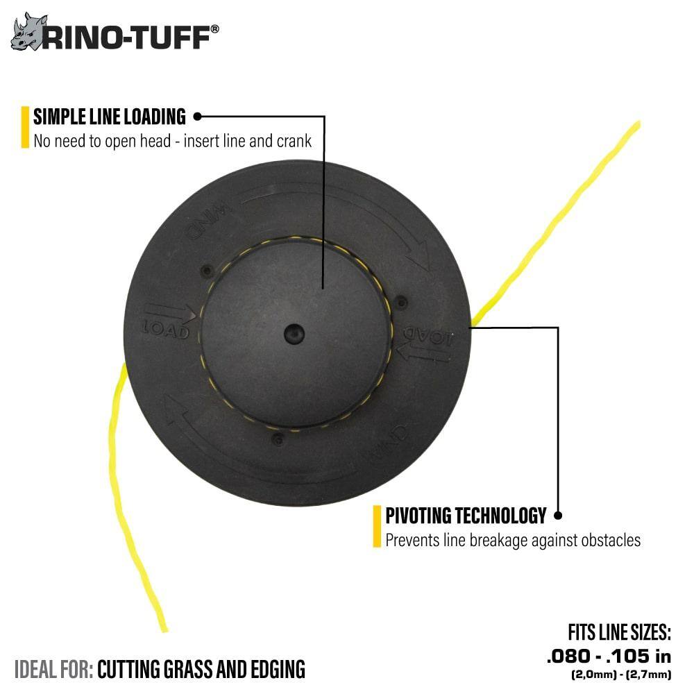 Rino-Tuff Universal Fit Pivotrim Autowinder Replacement Bump Feed Head for Gas and Select Cordless String Grass TrimmerLawn Edger 17094