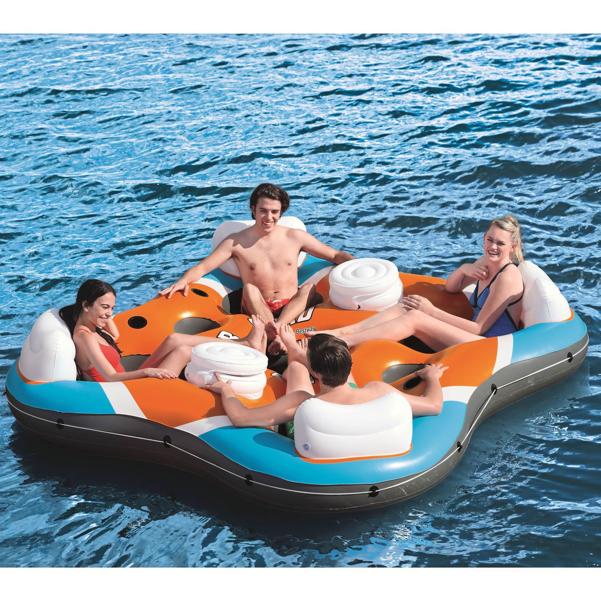 Bestway Hydro-Force Rapid Rider 4 Person Inflatable River Tube, Orange