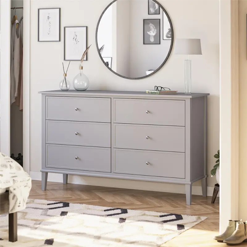 Franklin Transitional Gray 6-Drawer Dresser