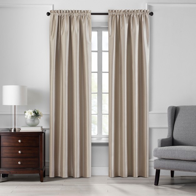 Colette Faux Silk Blackout Single Window Curtain Panel Elrene Home Fashions