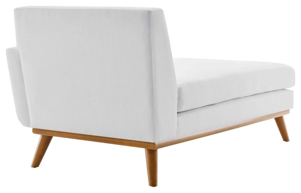 Gianni White Right  Facing Upholstered Fabric Chaise   Midcentury   Indoor Chaise Lounge Chairs   by V.S.D Furniture  Houzz