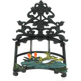 Cubilan Cast Iron Heavy Duty Garden Hose Holder - Decorative Hand-Painted Frog Wall Mounted Water Hose Hanger B07WBZD75W