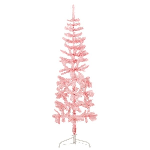 vidaXL Christmas Tree Decoration Slim Artificial Half Xmas Tree with Stand