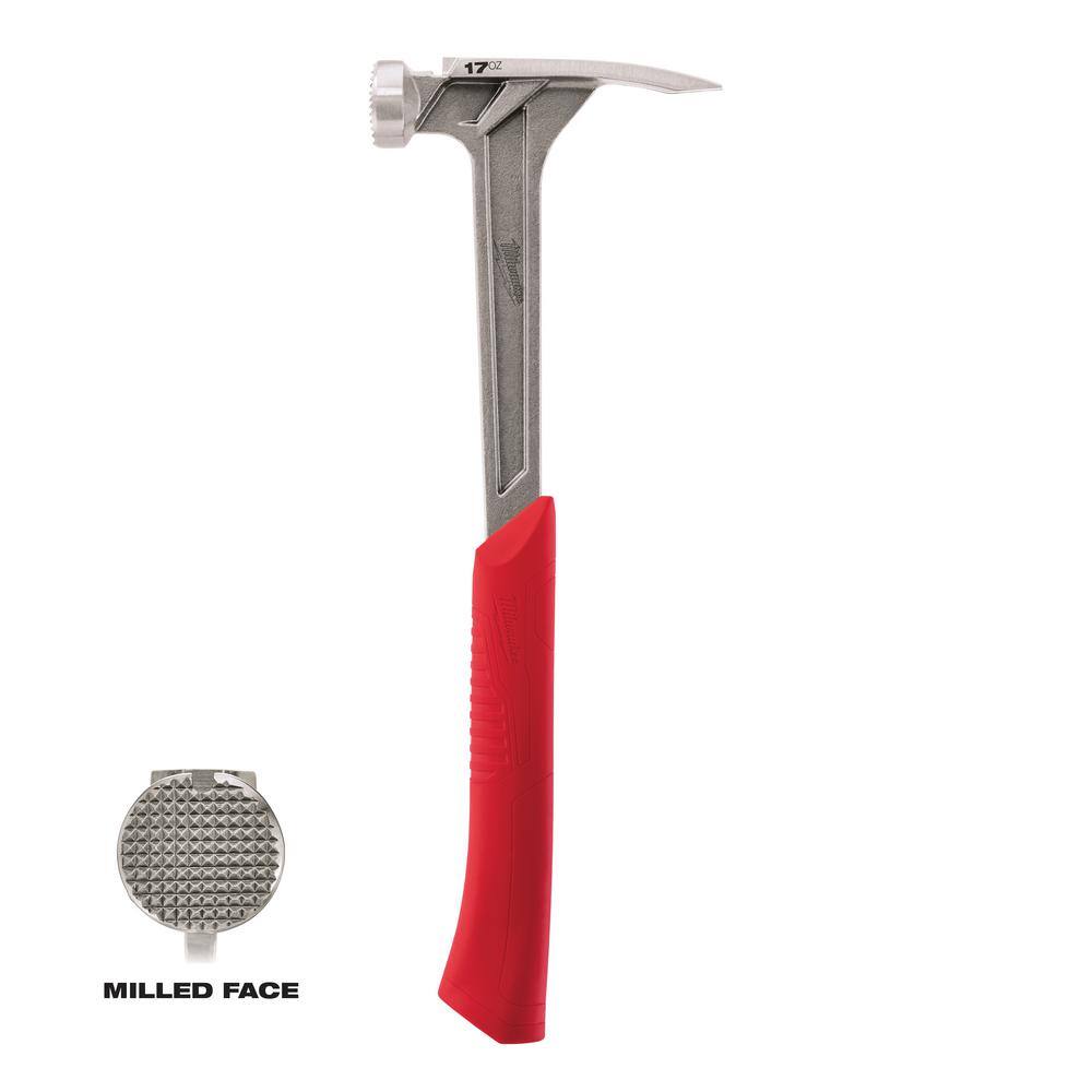 MW 17 oz. Milled Face Framing Hammer with Hammer Loop 48-22-9016-48-22-8149