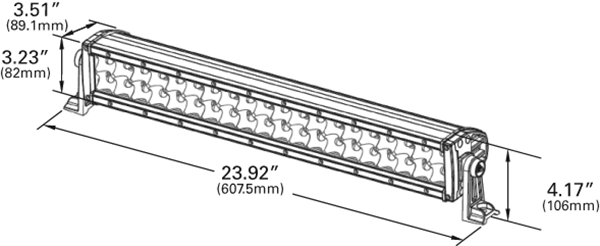 GROTE 64J21 Work Light Bar，Rectangular Lens，LED