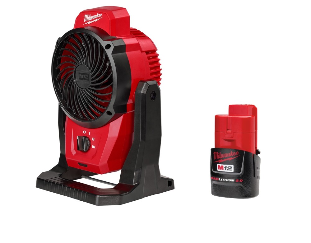 Milwaukee M12 Mounting Fan and 2.0Ah Compact Battery Pack Bundle 0820-20-48-11-2420 from Milwaukee