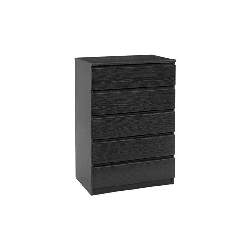 Bowery Hill Contemporary 5 Drawer Wood Chest in Black