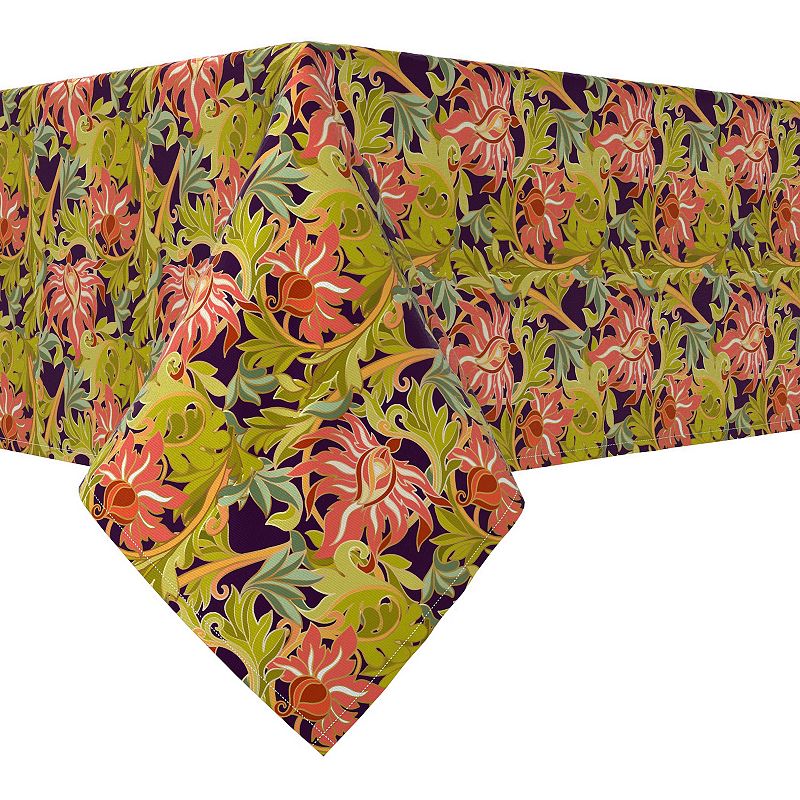 Rectangular Tablecloth， 100% Cotton， 52x120， Floral 18