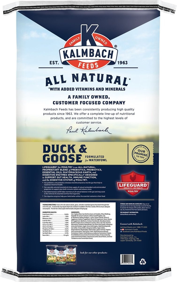 Kalmbach Feeds All Natural Duck and Goose Food