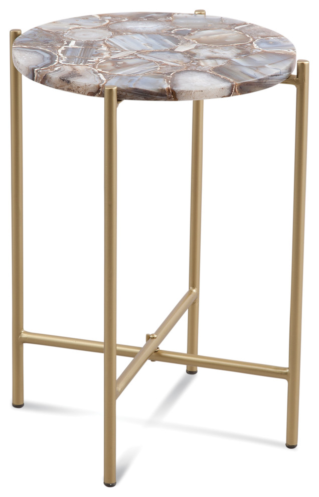 Agatе  ampGold Lonna Accеnt Tablе   Contemporary   Side Tables And End Tables   by Sideboards and Things  Houzz