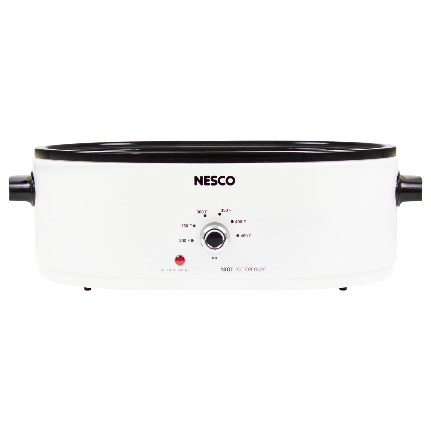 NESCO 18-Qt. 1,450-Watt Roaster with Porcelain Cookwell, White, MWR18-14