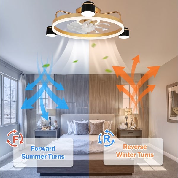 Oaks Aura 28in. LED Starry Night Smart App Control Low Profile Ceiling Fan Flush Mount Dimmable Lighting Shopping - The Best Deals on Ceiling Fans | 40786725