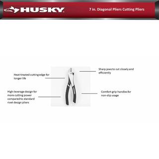 Husky 7 in. Diagonal Pliers Cutting Pliers 48056