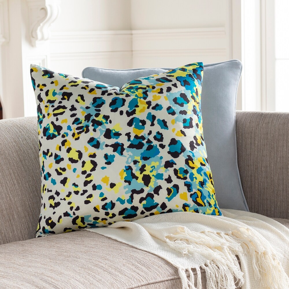 Artistic Weavers Accordio Aqua   Yellow Animal Print Throw Pillow