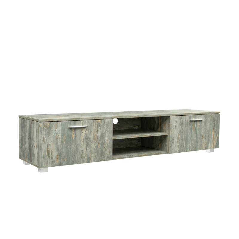 TV Stand Media Console Entertainment Center Television Table  2 Storage Cabinet with Open Shelves