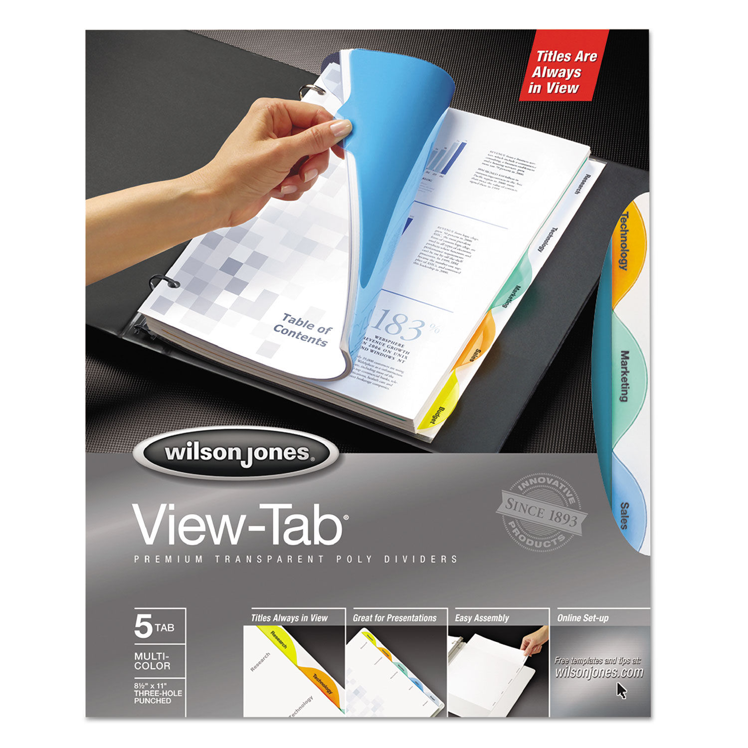 Round View-Tab Transparent Index Dividers by Wilson Jonesandreg; WLJ55061