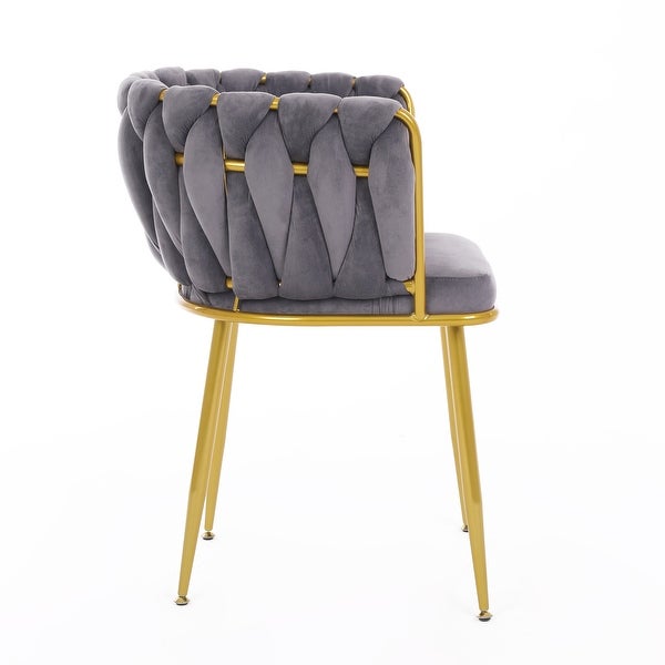 JASIWAY Velvet Accent Chair with Back Arm and Gold Metal Legs