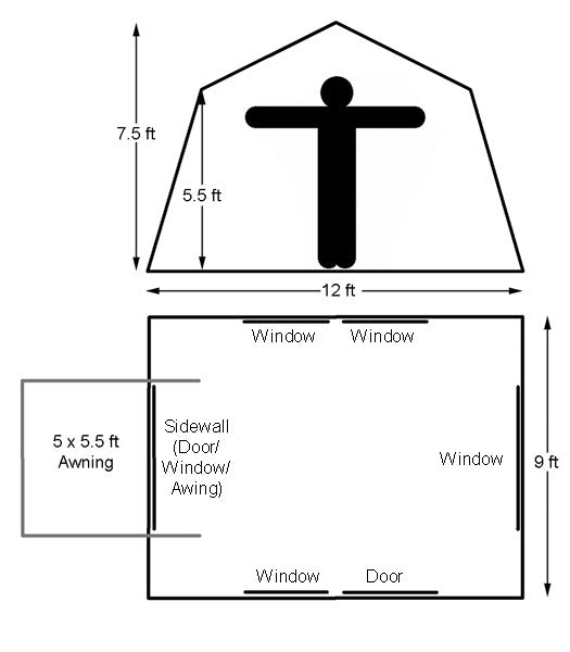 Kodiak Canvas Cabin 6121 6 person 12x9 Tent