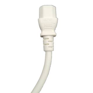 Micro Connectors Inc 6 ft. 18AWG3-Conductors White Universal AC Power Cord (NEMA 5-15P to C13) (2-Pack) M05-113ULWH-2P