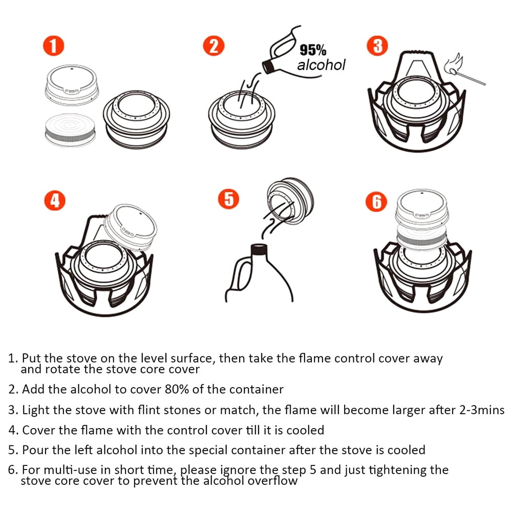 "Everso Portable Outdoor Mini Alcohol Stove Burner Ultralight Camping Cookware Set for Outdoor Camping, Hiking, Backpacking, Picnic"