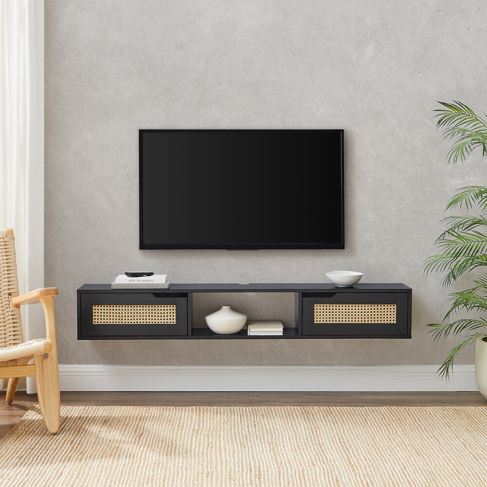 Middlebrook Scandi Faux Rattan Door Floating TV Stand