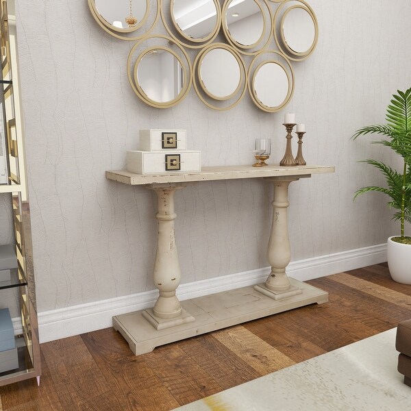 White Fir Farmhouse Console Table 32 x 48 x 14