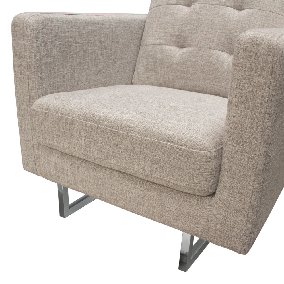 Opus Tufted Chair in Barley Fabric by Diamond Sofa   Contemporary   Armchairs And Accent Chairs   by VirVentures  Houzz